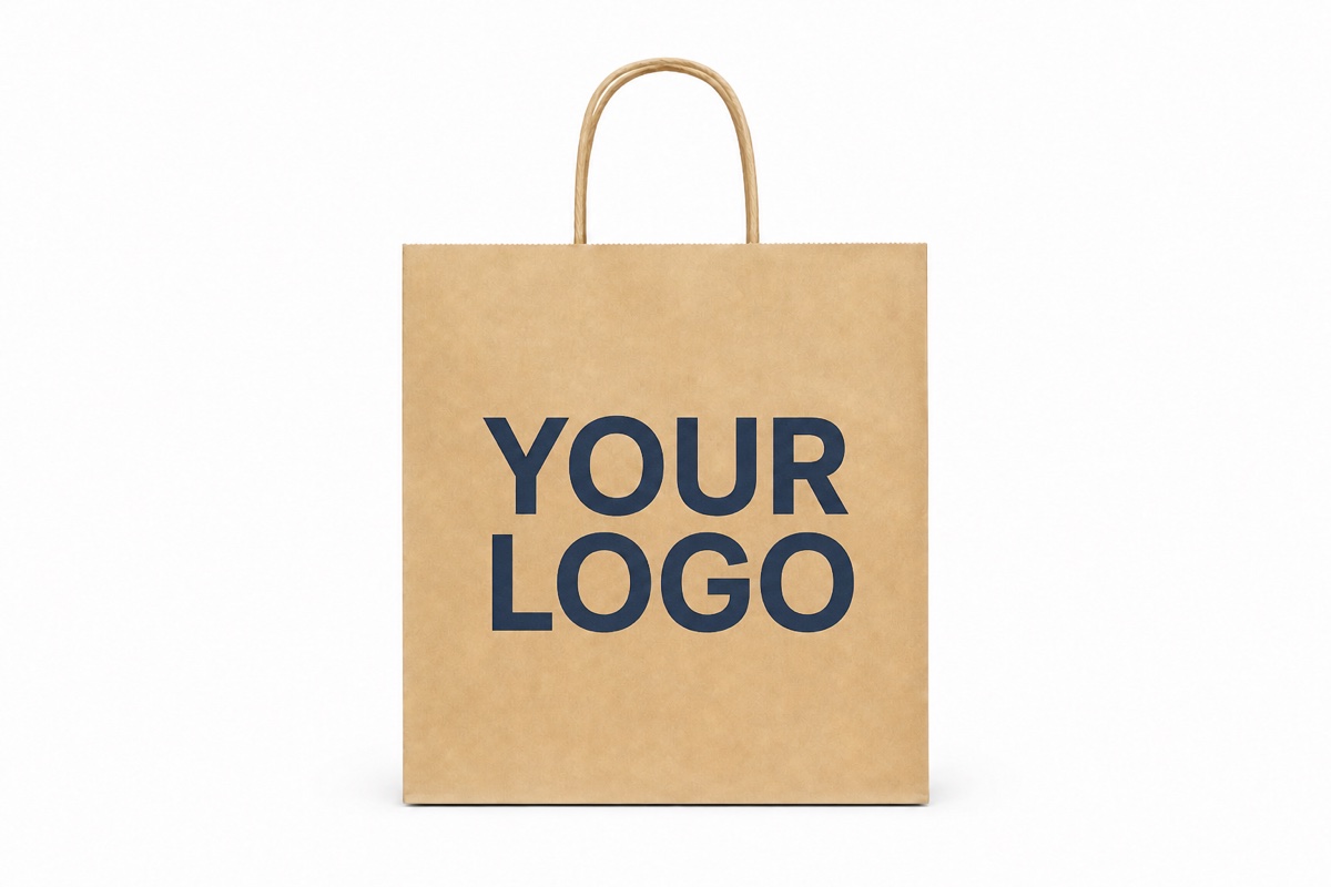 Single kraft paper bag printed with YOUR LOGO