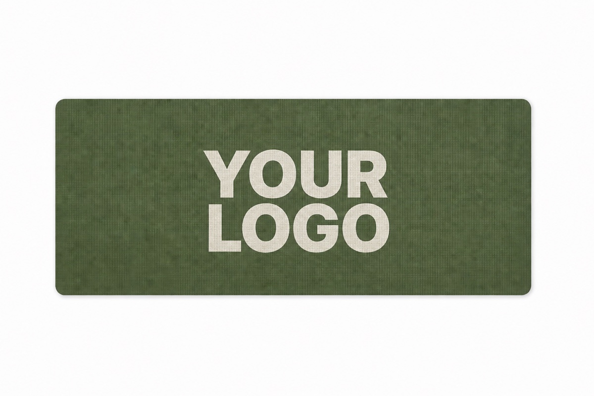 Single green yoga mat printed with YOUR LOGO